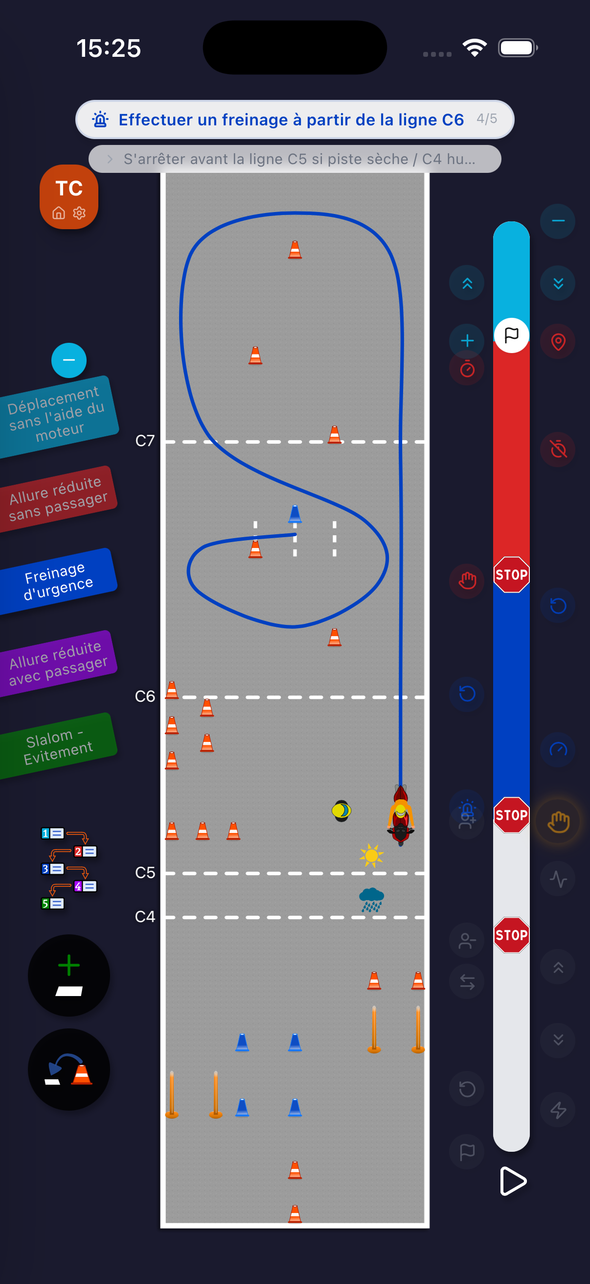 Parcours animé vue aérienne
