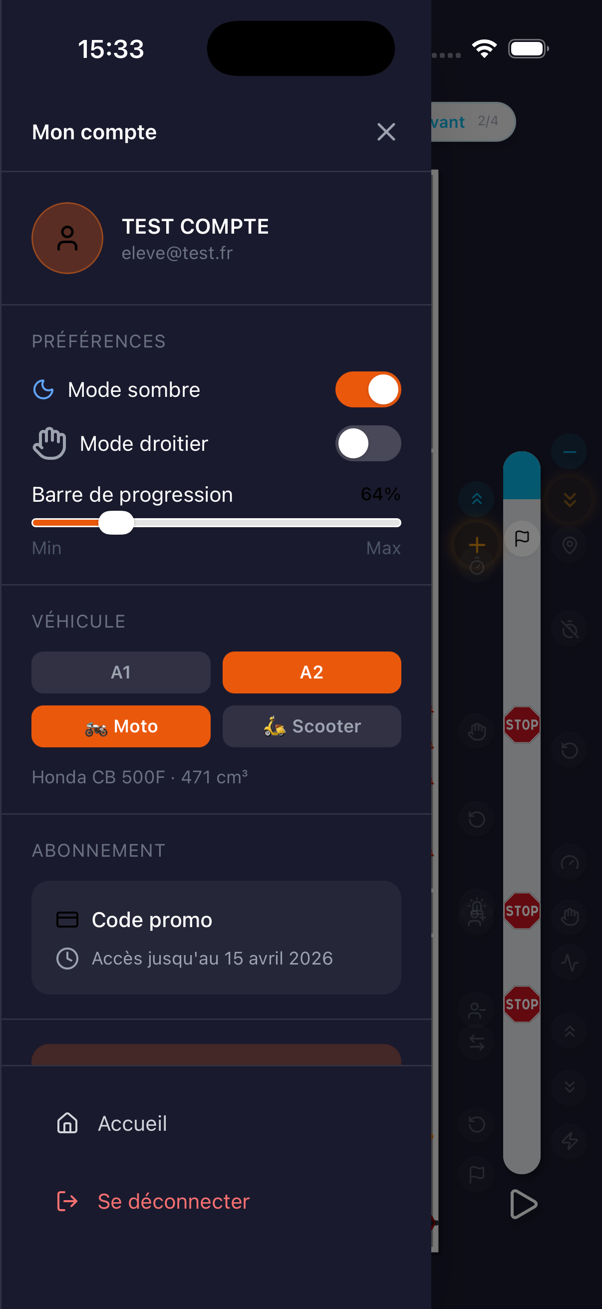 Suivi de progression élève
